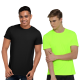  Fluorescent Green & Black Plain GYM Polyester T-Shirt's Combo 