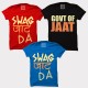 Govt. Of Jaat + Swag Jaat Da + Swag Jaat Da 100% Cotton Round Neck " XL Size " Haryanvi Combo Tees