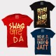 Swag Jaat Da + No If NO But Only Jatt  + Bhai Jaat Hai Bhittar 100% Cotton Round Neck " XL Size" Haryanvi Combo Tees