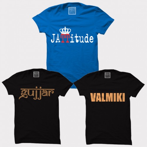 Jaat Attitude + Gabaru + Valmiki 100% Cotton Round Neck " XXL Size " Haryanvi Combo Tees