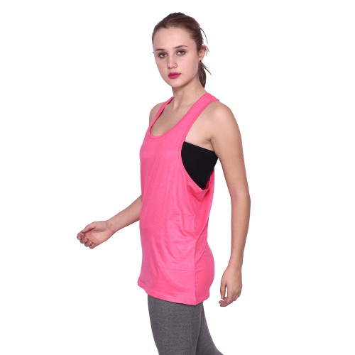 Pink Plain Women's Premium 100% Cotton Tank-Tops