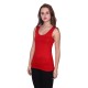 Red Plain Women's Premium 100% Cotton Tank-Tops