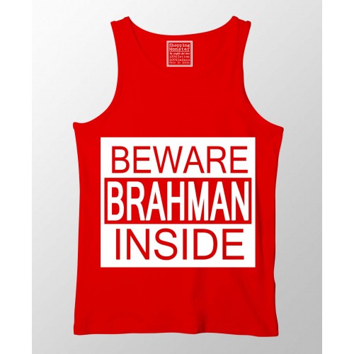 Beware Brahaman 100% Cotton Desi Stretchable Tank Top