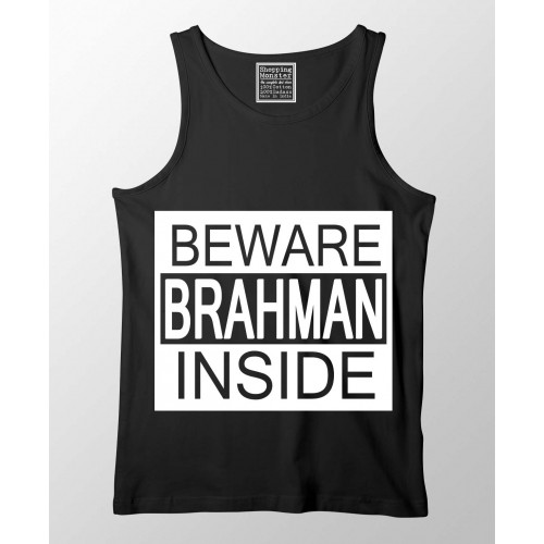 Beware Brahaman 100% Cotton Desi Stretchable Tank Top