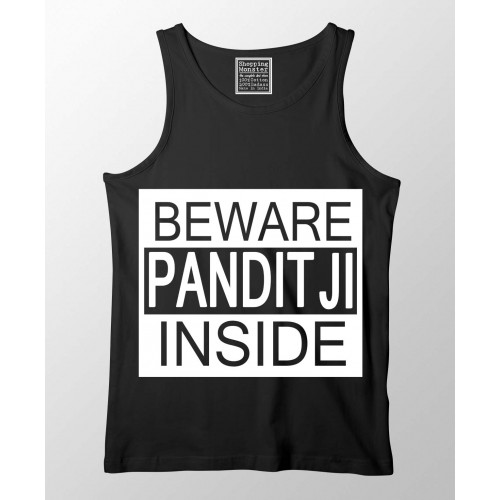 Beware Pandit Ji 100% Cotton Desi Stretchable Tank Top