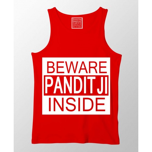 Beware Pandit Ji 100% Cotton Desi Stretchable Tank Top