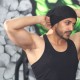 Solid Black 100% Cotton Gym Motivational Premium Stretchable Vest