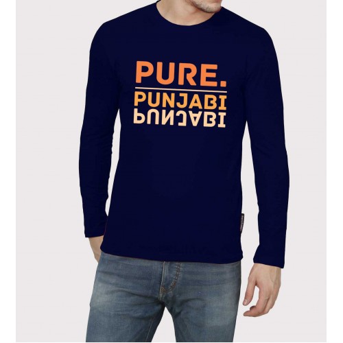 Pure Punjabi Full Sleeve 100% Cotton Round Neck T shirt