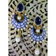 Tanzanite Meena Work Earring