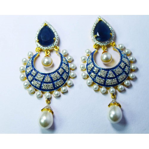 Tanzanite Meena Work Earring