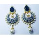 Tanzanite Meena Work Earring