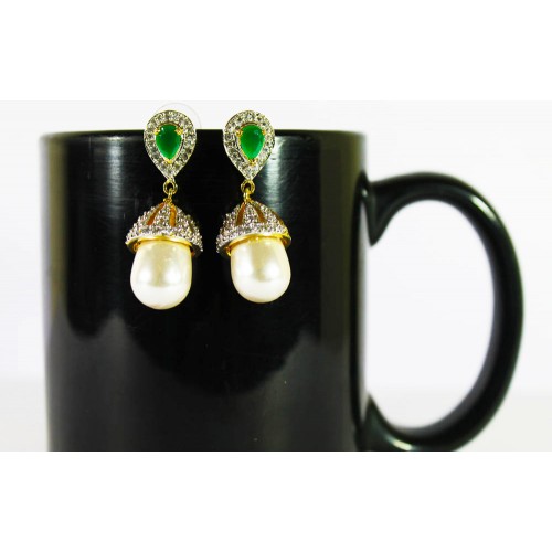 Emerald and Pearl Jhumki