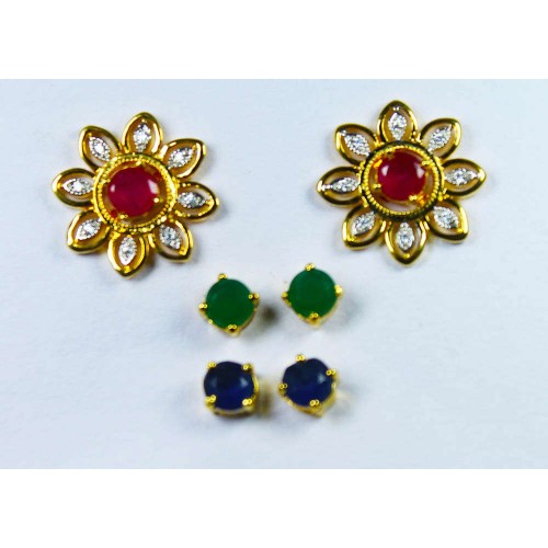 Multi color Floral studs