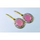 Pink stone AD earring