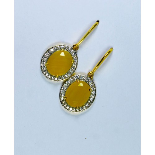 Yellow stone AD earring