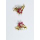 Floral Ruby Cz and AD Stud